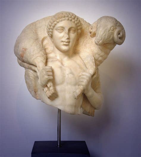 hermes kriophoros sarkophag|hermes criophore statuette.